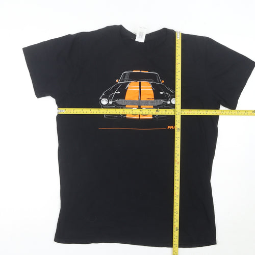 Gildan Men’s Black Medium Car Graphic T-Shirt Crew Neck Cotton