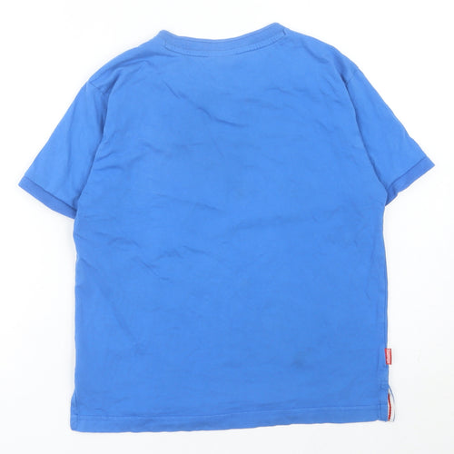 Slazenger Boys Blue 9-10 Years V-Neck Cotton Short Sleeve T-Shirt