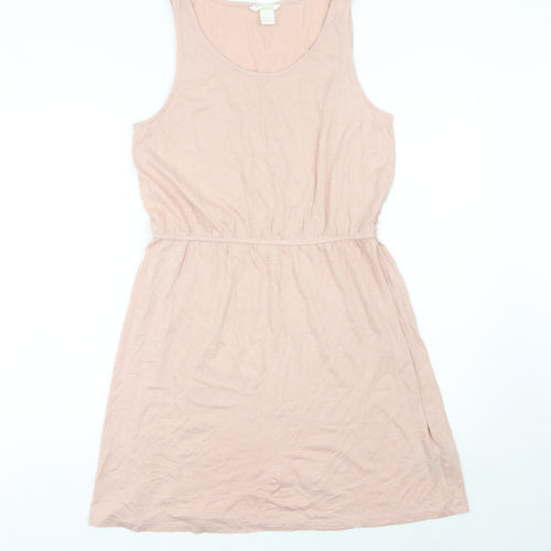 H&M Women’s Pink Knee Length Tank Dress Size 12 Cotton Modal
