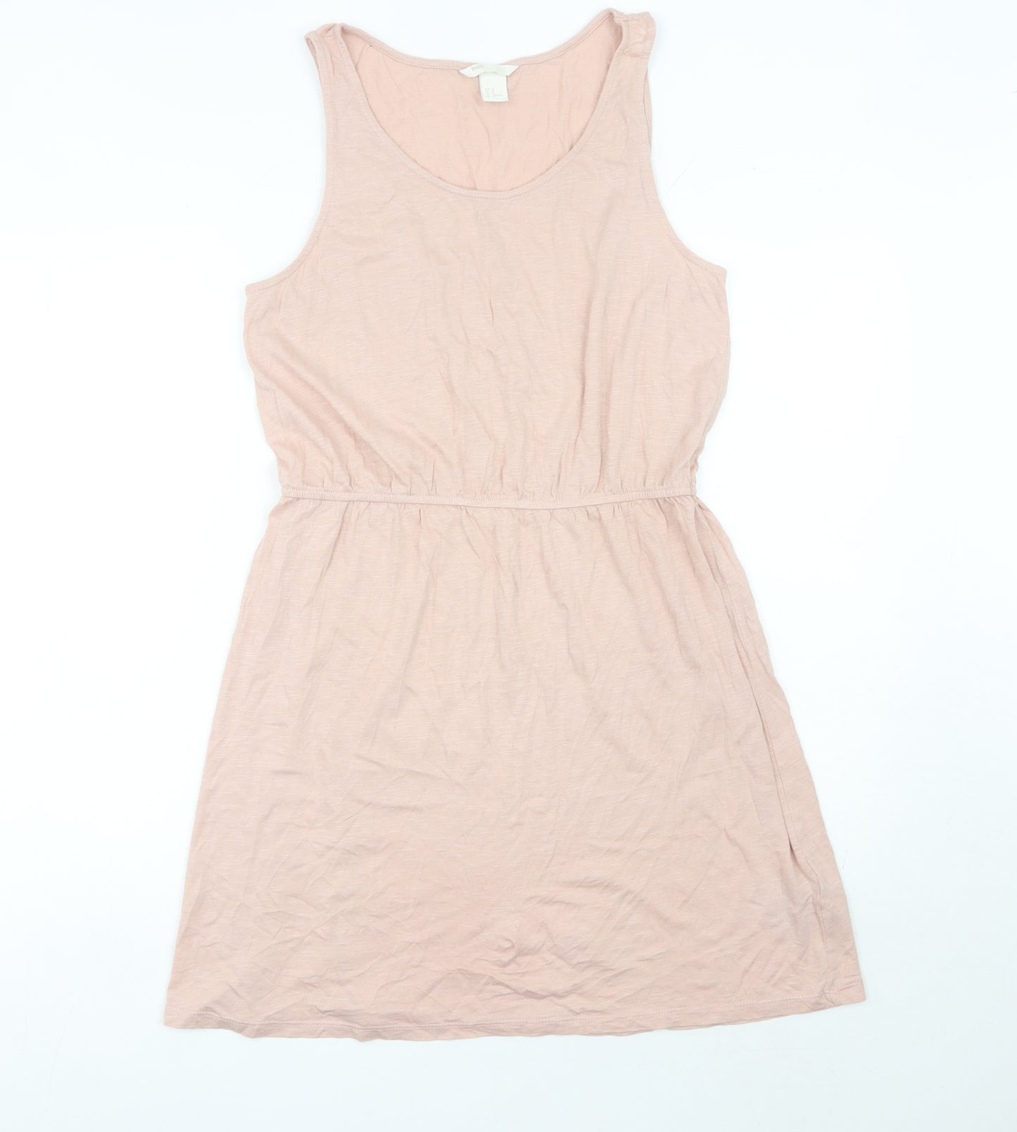 H&M Women’s Pink Knee Length Tank Dress Size 12 Cotton Modal
