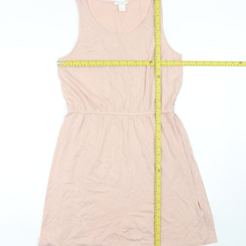 H&M Women’s Pink Knee Length Tank Dress Size 12 Cotton Modal