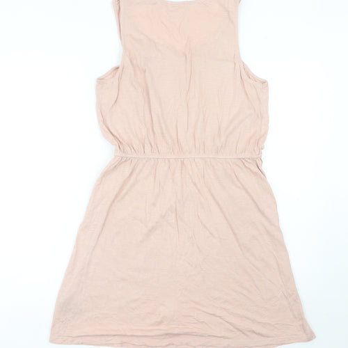 H&M Women’s Pink Knee Length Tank Dress Size 12 Cotton Modal