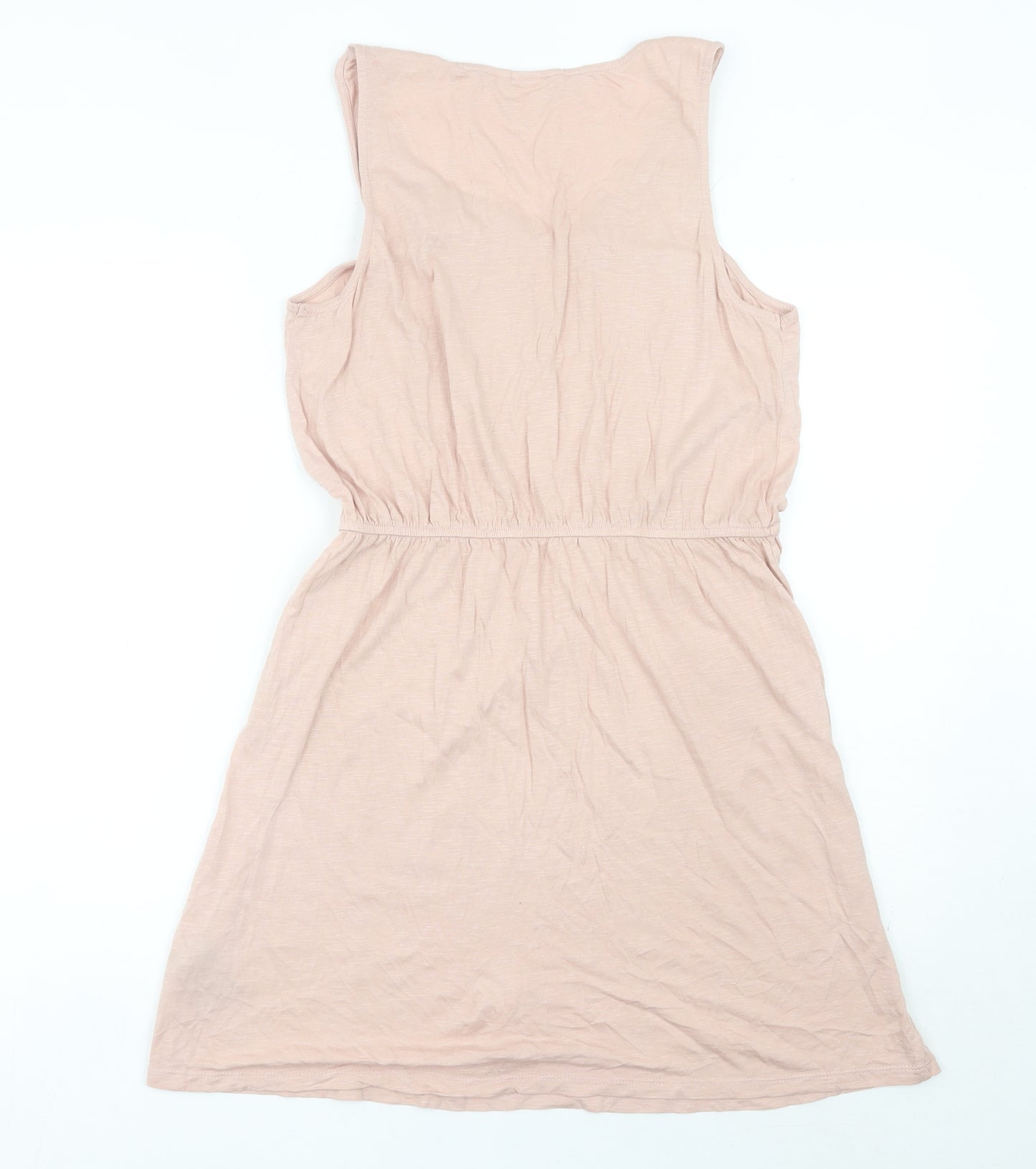 H&M Women’s Pink Knee Length Tank Dress Size 12 Cotton Modal