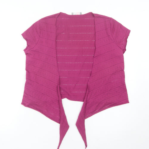 Marks and Spencer Women’s Pink Size 10 Open Knit Short Sleeve Cardigan