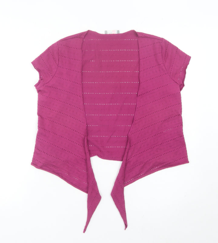 Marks and Spencer Women’s Pink Size 10 Open Knit Short Sleeve Cardigan