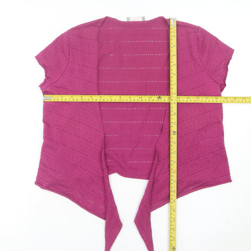 Marks and Spencer Women’s Pink Size 10 Open Knit Short Sleeve Cardigan