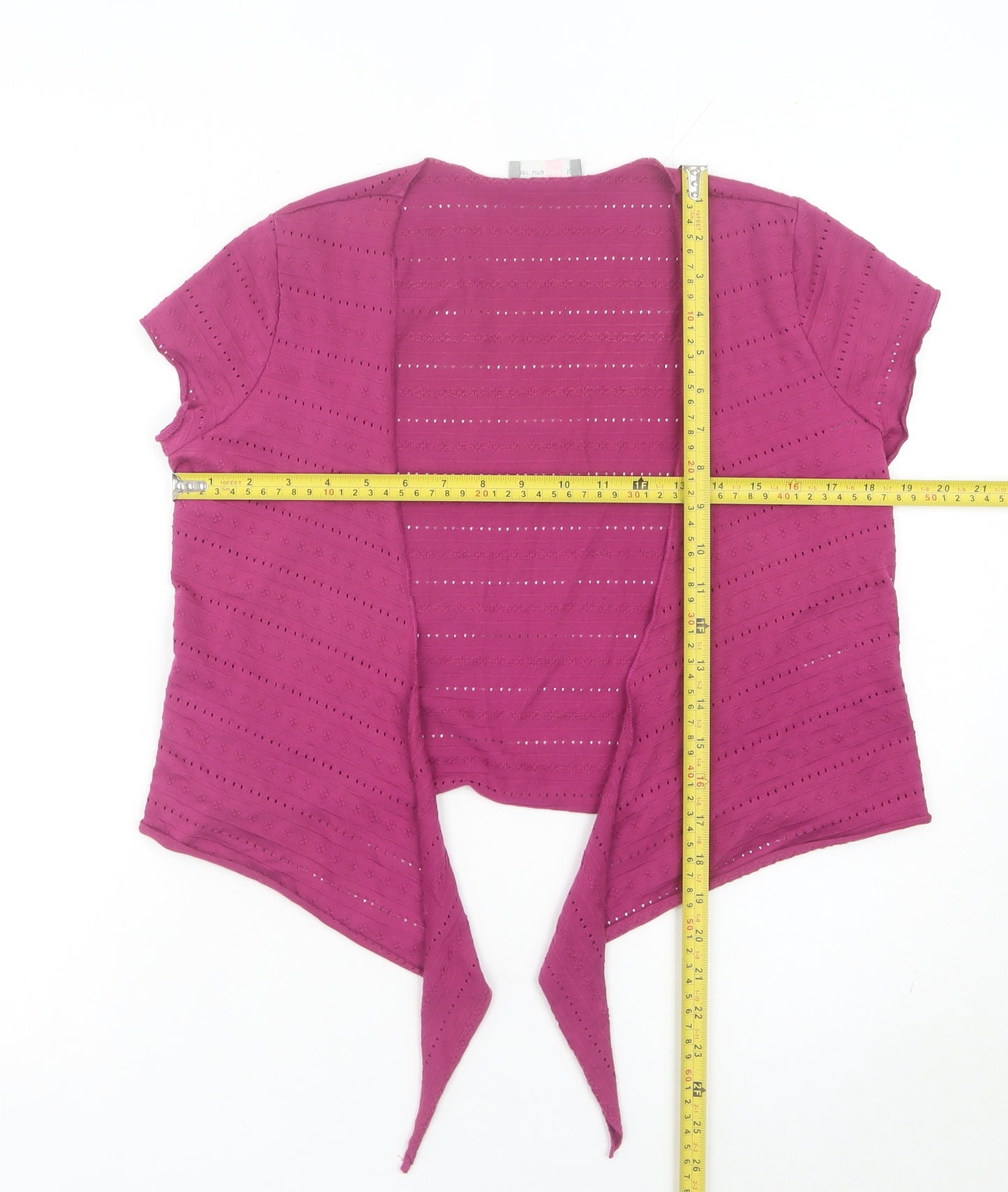 Marks and Spencer Women’s Pink Size 10 Open Knit Short Sleeve Cardigan