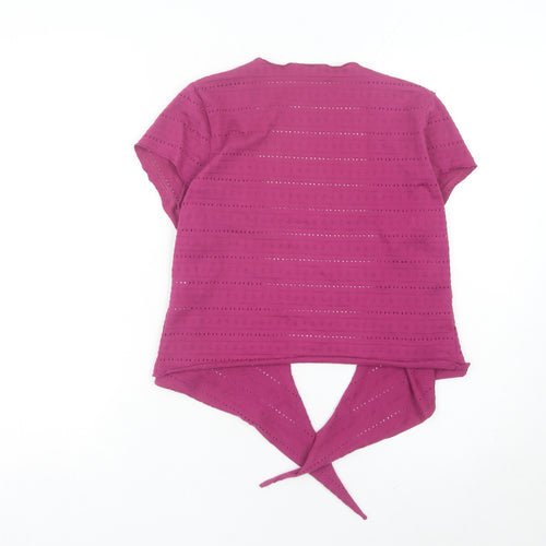 Marks and Spencer Women’s Pink Size 10 Open Knit Short Sleeve Cardigan