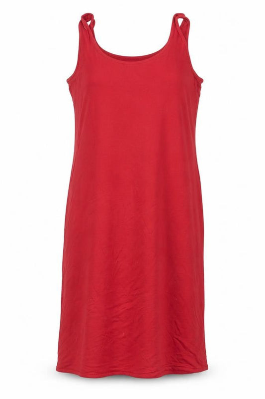 Front view of Marks & Spencer Women’s Red Tank Dress, size S, Scoop Neck Sleeveless