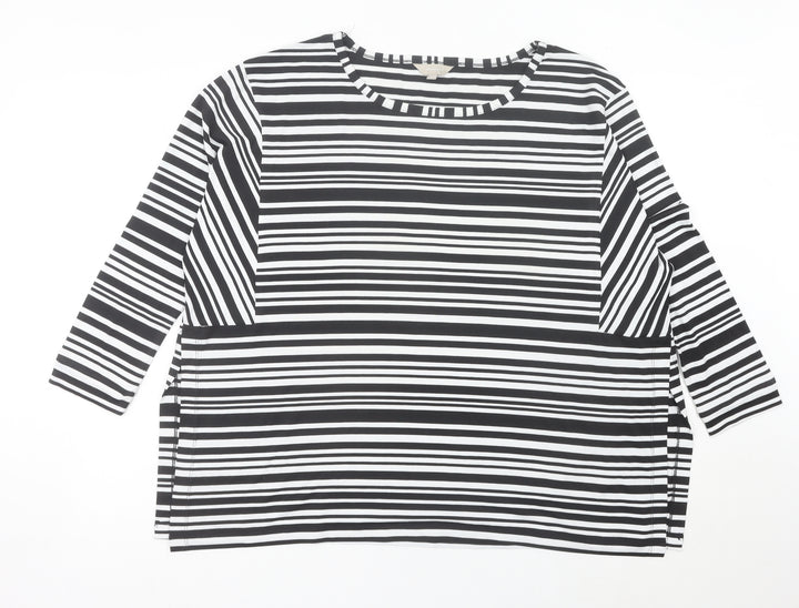 Anthology Women’s Black White Striped Plus Size 24 Jersey Top