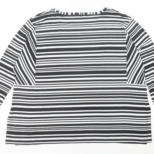 Anthology Women’s Black White Striped Plus Size 24 Jersey Top