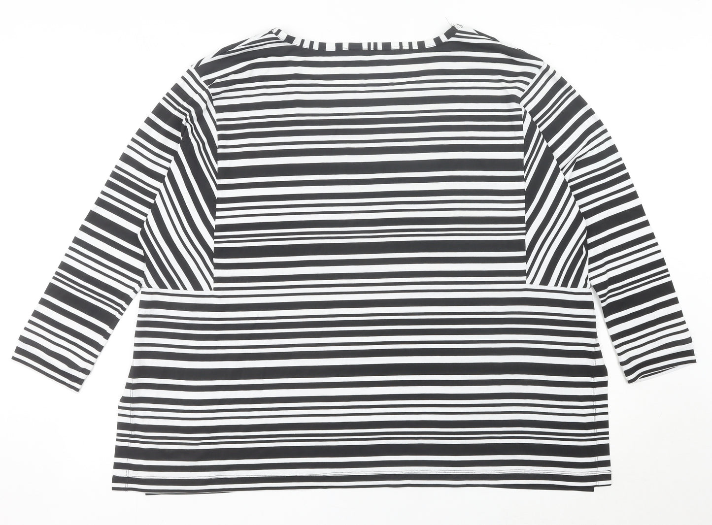 Anthology Women’s Black White Striped Plus Size 24 Jersey Top
