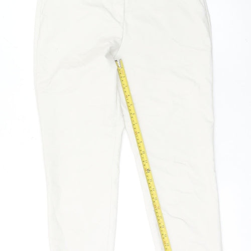 H&M Women Ivory Chino Trousers Size 12 Straight Leg Workwear