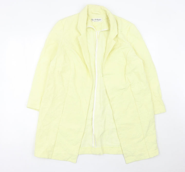 Miss Selfridge Women Yellow UK 12 Lightweight Mid-Length Blazer