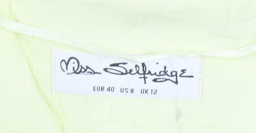 Miss Selfridge Women Yellow UK 12 Lightweight Mid-Length Blazer