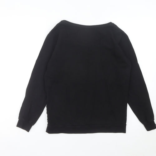 Next Women’s Black Sequin Long Sleeve Pullover Sweatshirt Size 6