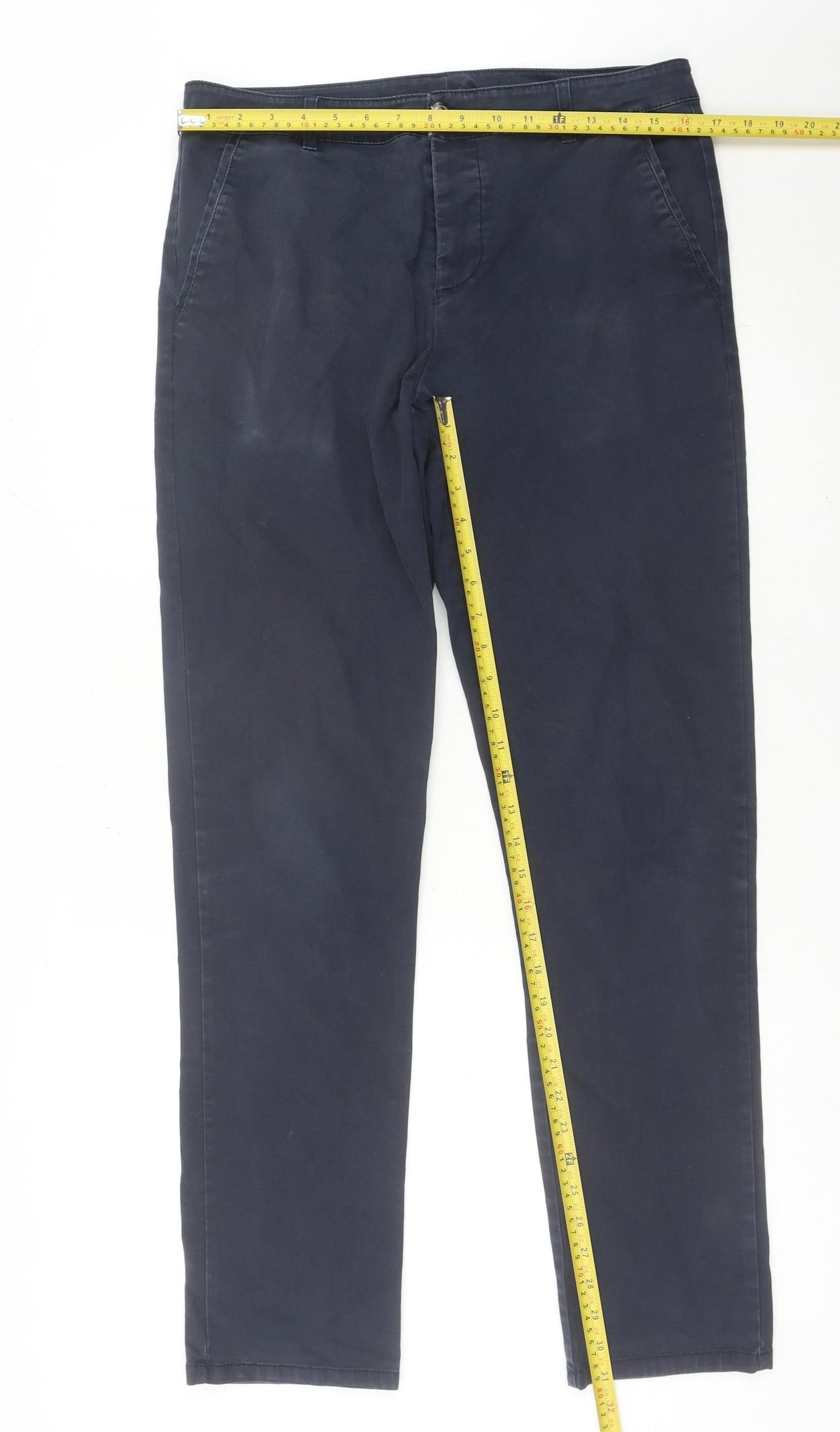ASOS Men’s Blue Chino Trousers Size L W32 L34 Slim Fit