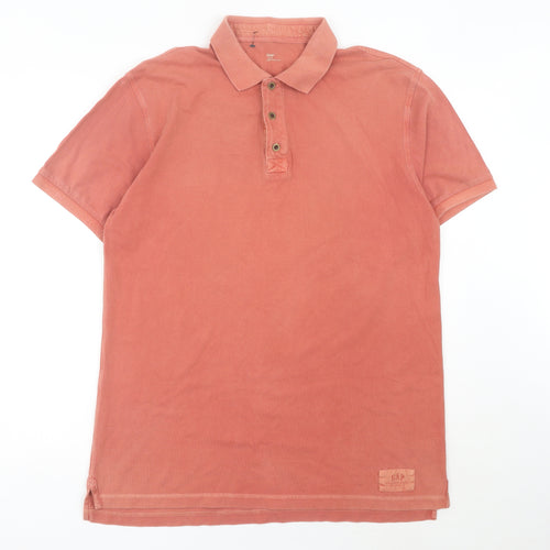 Gap Men's Red Cotton Polo Shirt Size L Regular Fit Short Sleeve