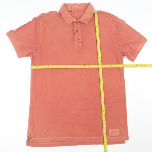 Gap Men's Red Cotton Polo Shirt Size L Regular Fit Short Sleeve