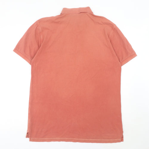 Gap Men's Red Cotton Polo Shirt Size L Regular Fit Short Sleeve