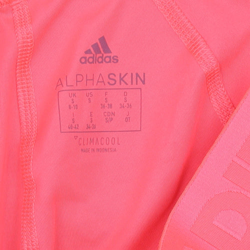 Adidas Womens Pink Capri Leggings S Slim Fit Breathable Activewear