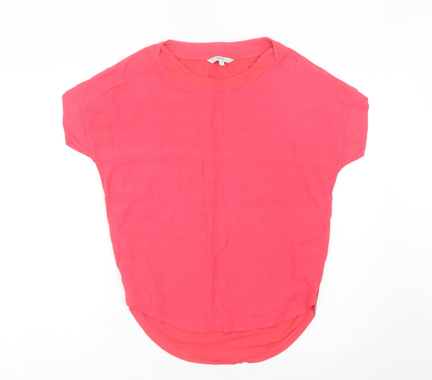Next Women Pink Size 12 Short Sleeve Crew Neck T-Shirt
