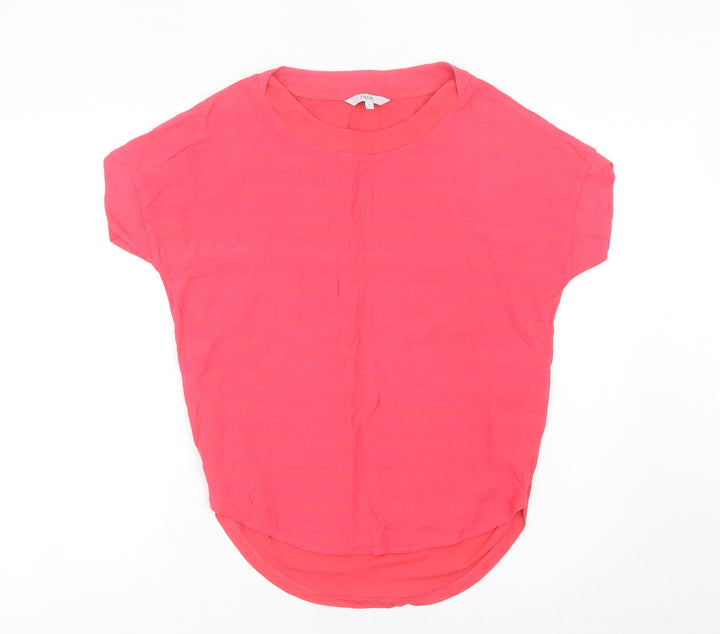 Next Women Pink Size 12 Short Sleeve Crew Neck T-Shirt