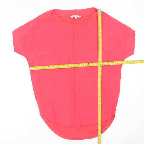 Next Women Pink Size 12 Short Sleeve Crew Neck T-Shirt