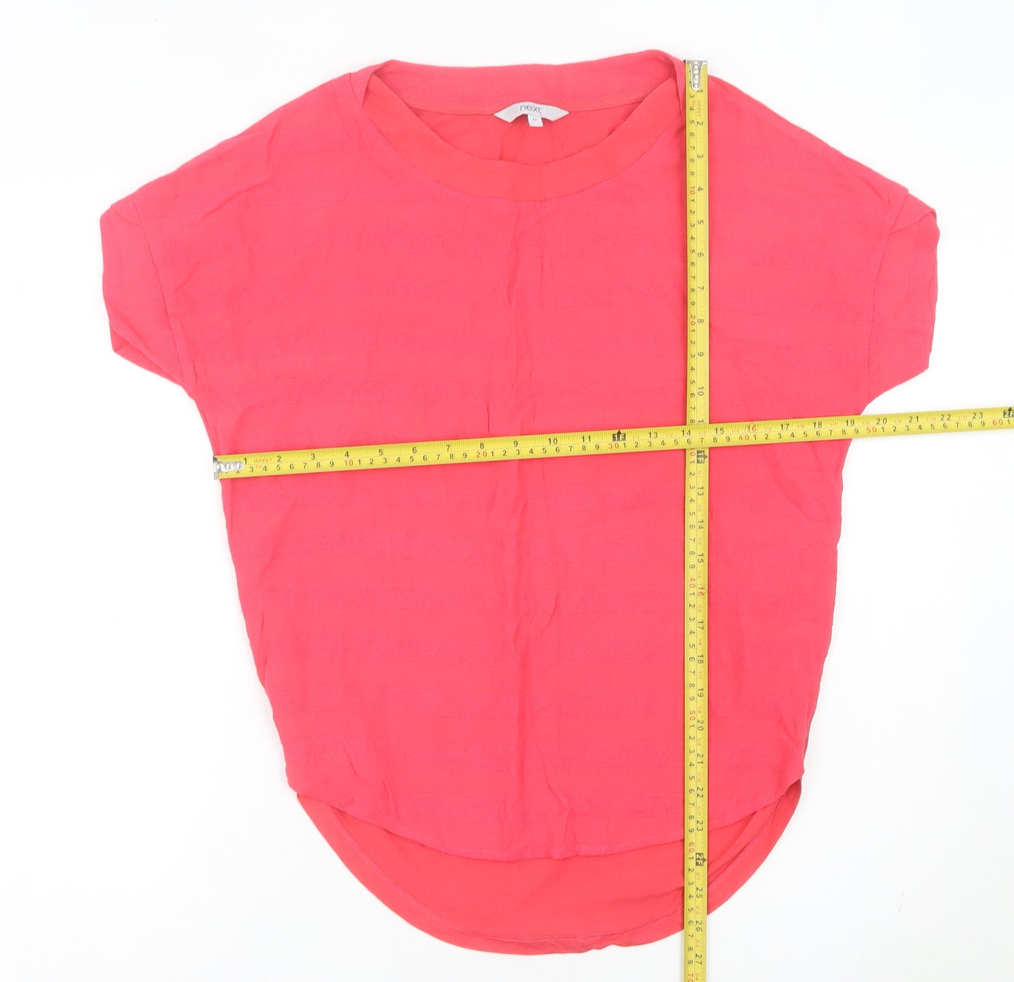 Next Women Pink Size 12 Short Sleeve Crew Neck T-Shirt