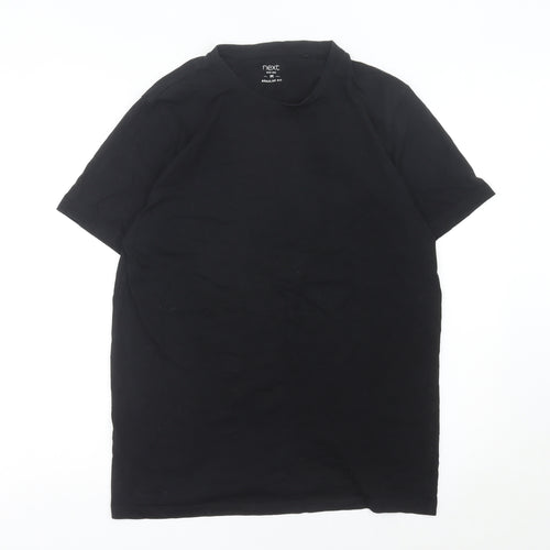 Next Men's Black Cotton Crew Neck Regular Fit T-Shirt Size M