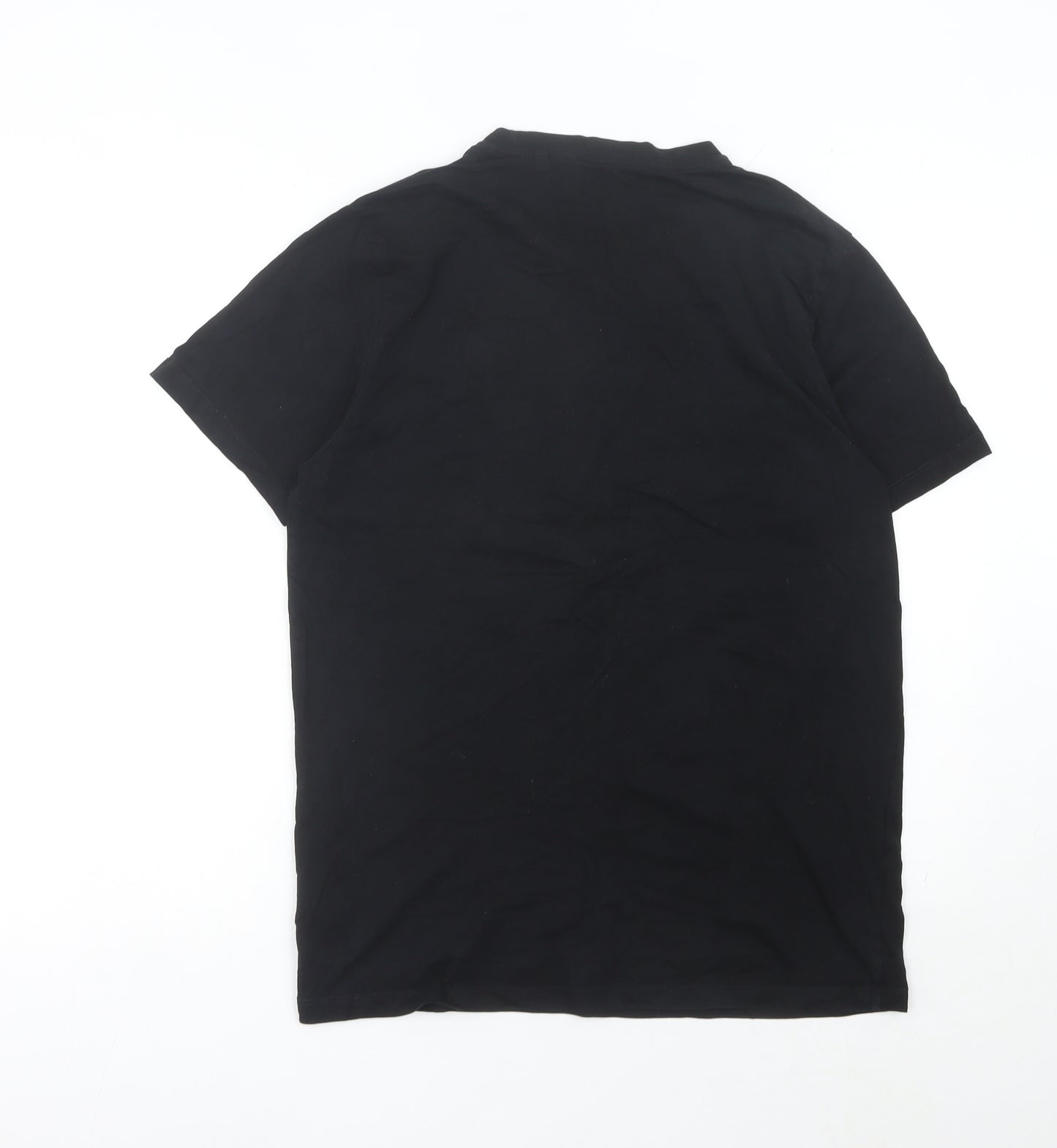 Next Men's Black Cotton Crew Neck Regular Fit T-Shirt Size M