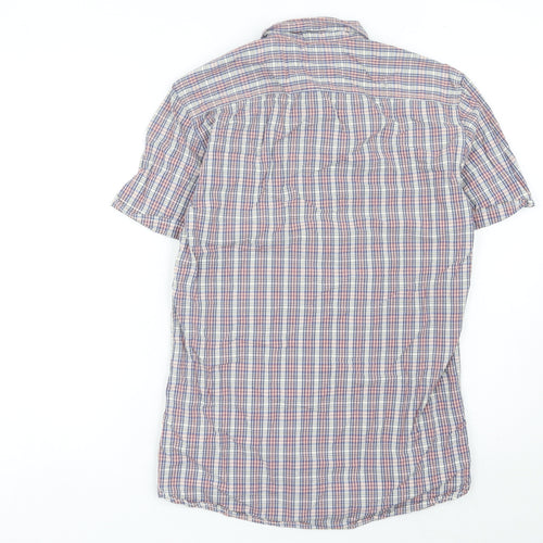 Lefties Men’s Multicoloured Check Short Sleeve Button-Up Shirt Size S