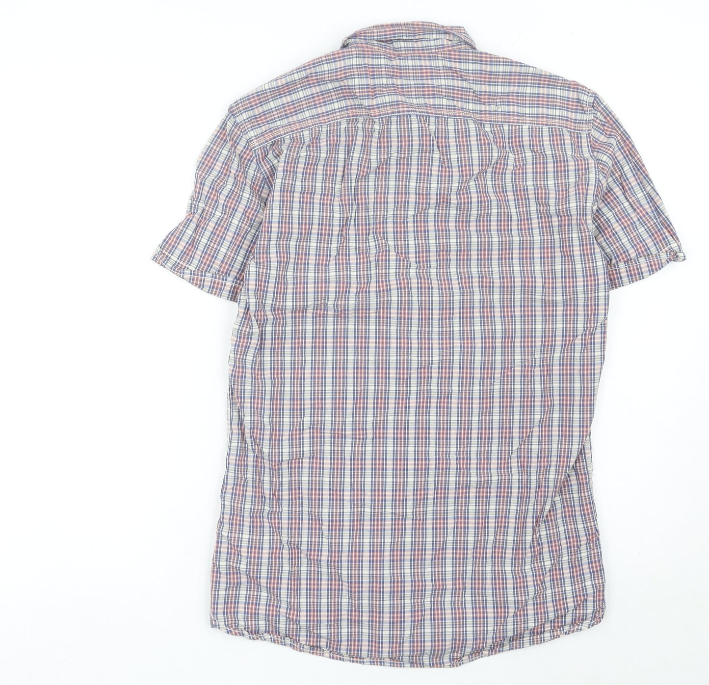 Lefties Men’s Multicoloured Check Short Sleeve Button-Up Shirt Size S