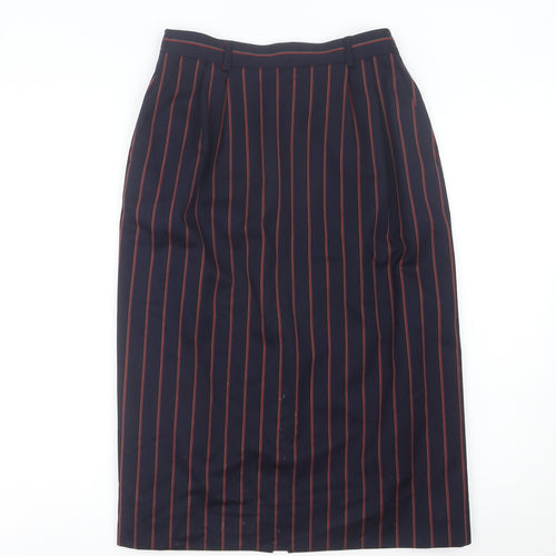 Austin Reed Women’s Blue Striped Wool Pencil Midi Skirt Size 12