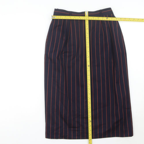 Austin Reed Women’s Blue Striped Wool Pencil Midi Skirt Size 12