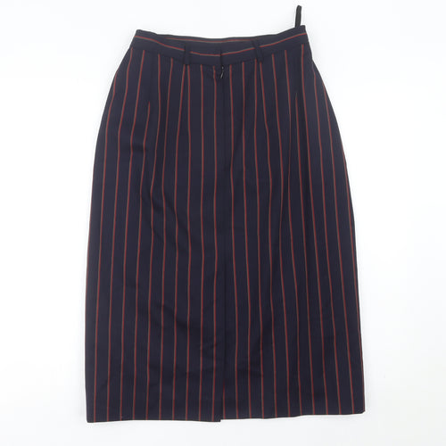 Austin Reed Women’s Blue Striped Wool Pencil Midi Skirt Size 12