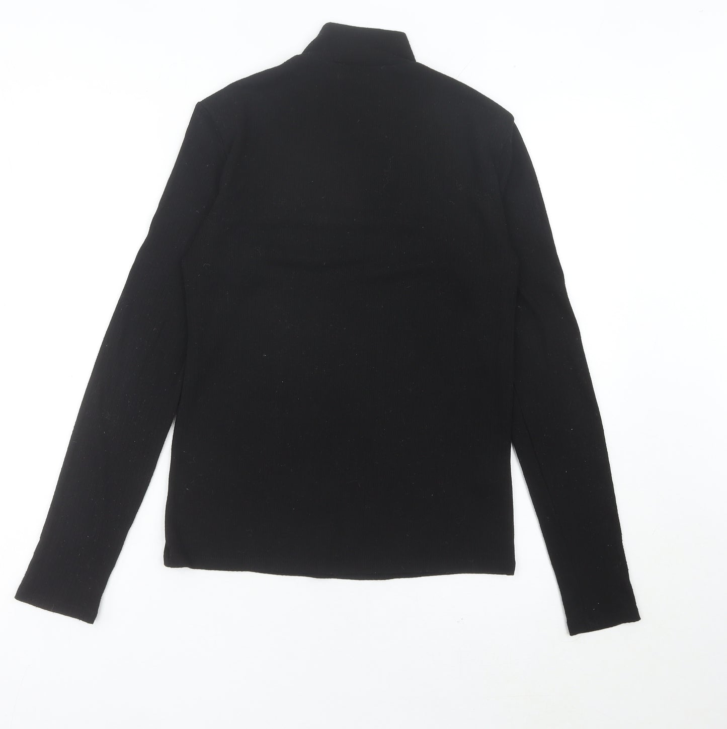 MNG Women's Black Mock Neck Long Sleeve Knit Top Size M