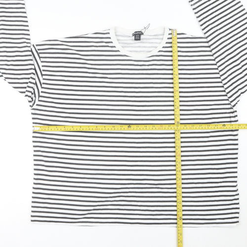Boohoo Women’s Black White Striped Cotton Long Sleeve T-Shirt UK16