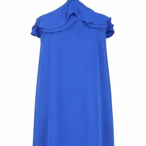 Miss Selfridge Women’s Blue Size 8 Halter Slip Dress Ruffle Detail