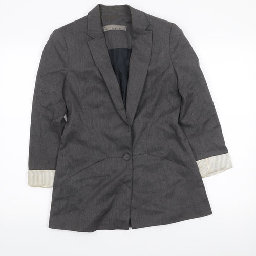 Zara Basic Women’s Grey Slim Fit Blazer Jacket Size 8