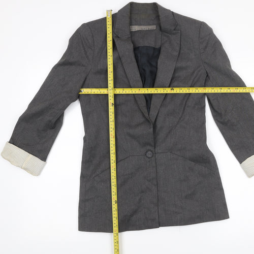 Zara Basic Women’s Grey Slim Fit Blazer Jacket Size 8