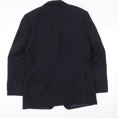 Next Men’s Black Wool Suit Jacket 40R Regular Fit Two Button