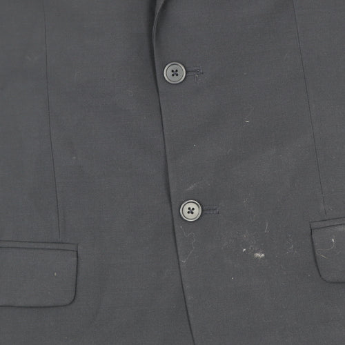 Next Men’s Black Wool Suit Jacket 40R Regular Fit Two Button