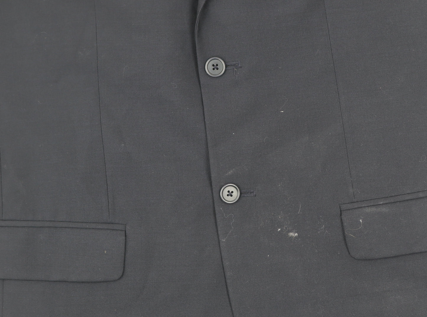 Next Men’s Black Wool Suit Jacket 40R Regular Fit Two Button