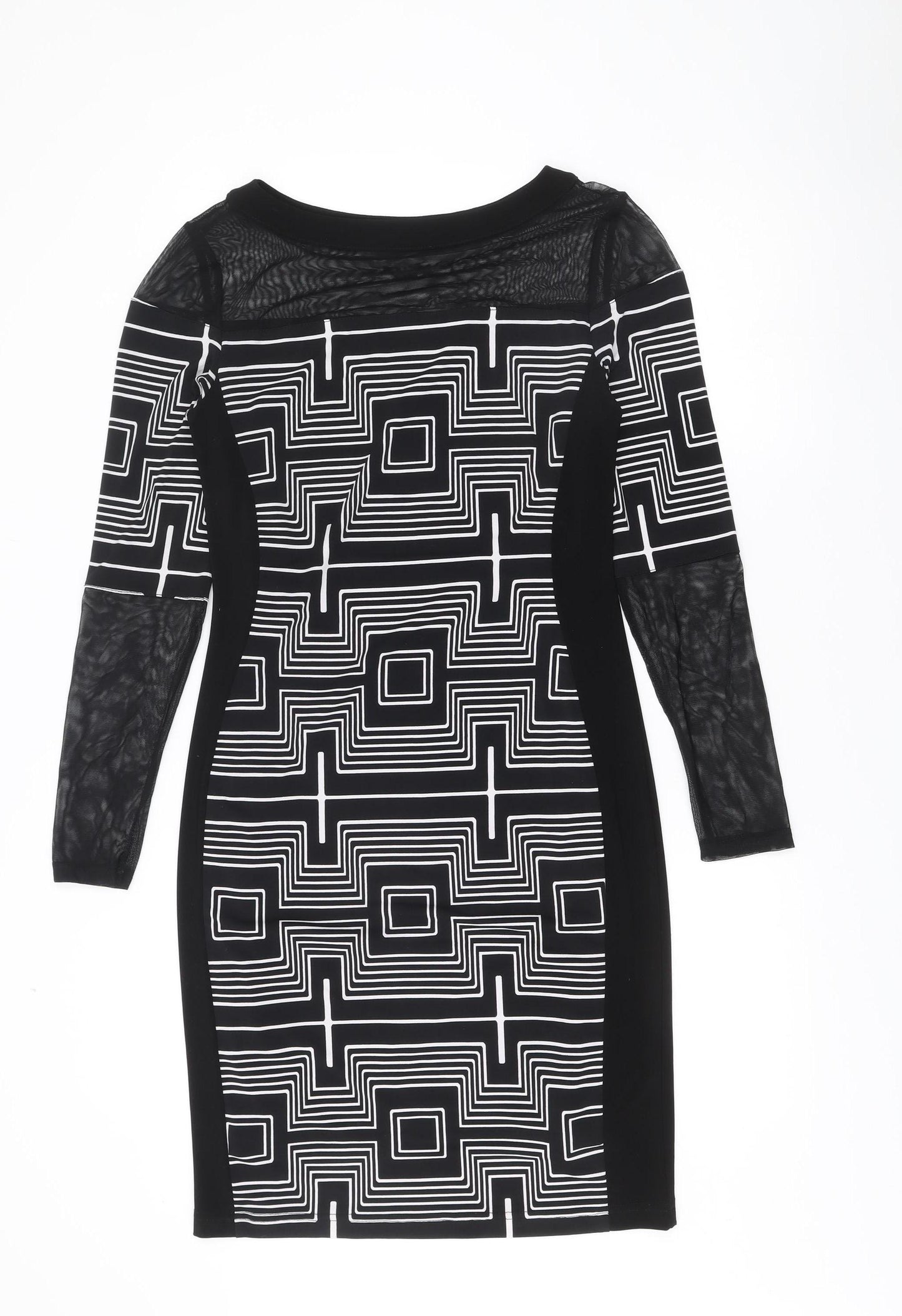 Joseph Ribkoff Women’s Black Geometric Bodycon Dress Size 10