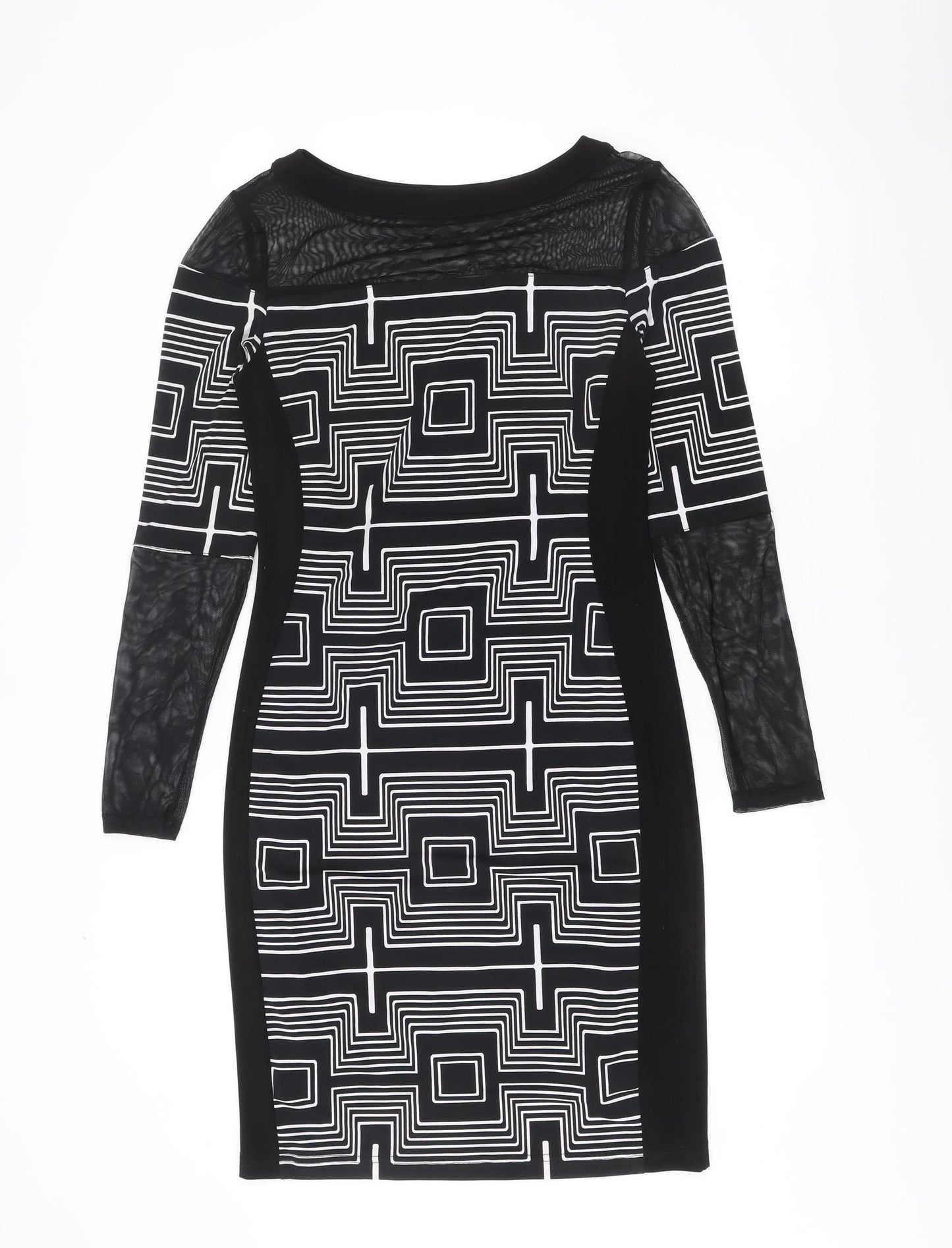 Joseph Ribkoff Women’s Black Geometric Bodycon Dress Size 10