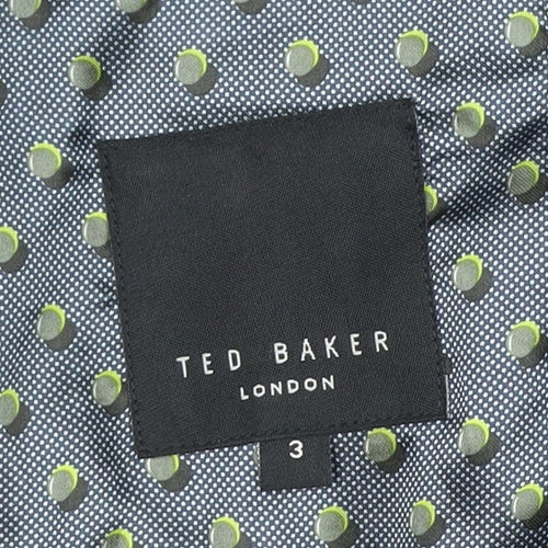 Ted Baker Men's Blue Cotton Blazer Jacket Size 3 Two-Button Notch Lapel