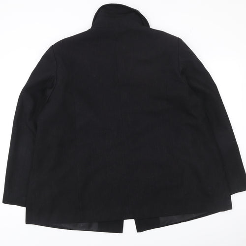 Wardrobe Women’s Black Mid-Length Coat Size Regular Collared Buttoned