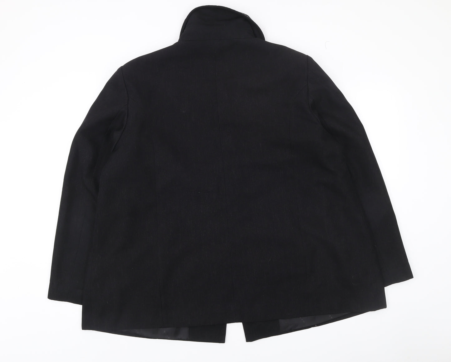 Wardrobe Women’s Black Mid-Length Coat Size Regular Collared Buttoned