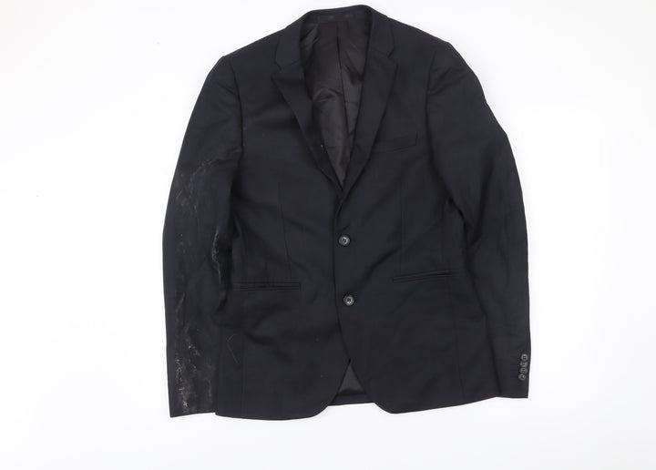 Topman Men's Black 38 Slim Fit Blazer Jacket Smart Classic Formal